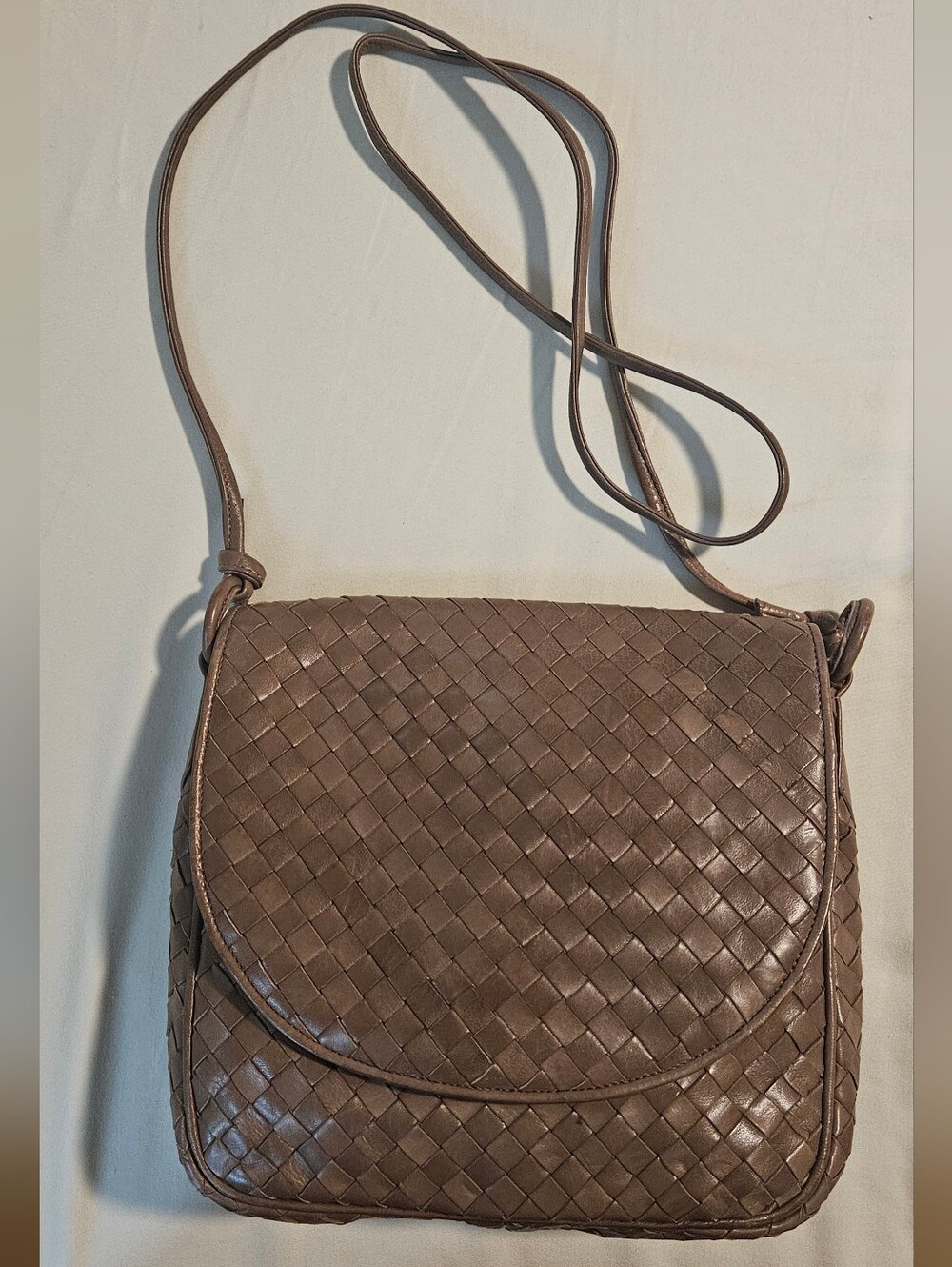 Woven Leather Cross Body Bag